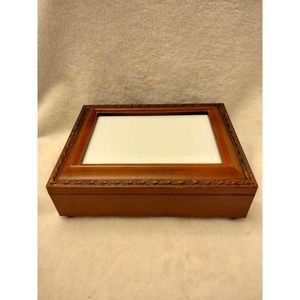 Vintage Musical wooden  jewelry box photo frame